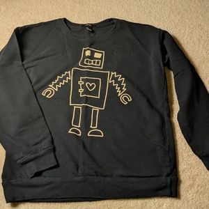 FOREVER 21 Love Robot Sweatshirt